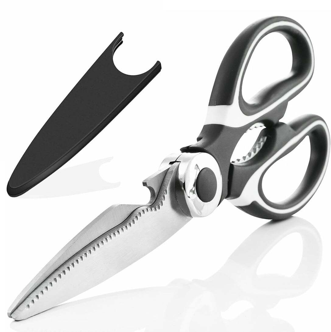 Multi Purpose Kitchen Scissors with Cover,food scissors,Premium Stainless Steel Solid Kitchen Shears for Meat,Seafood,Ch