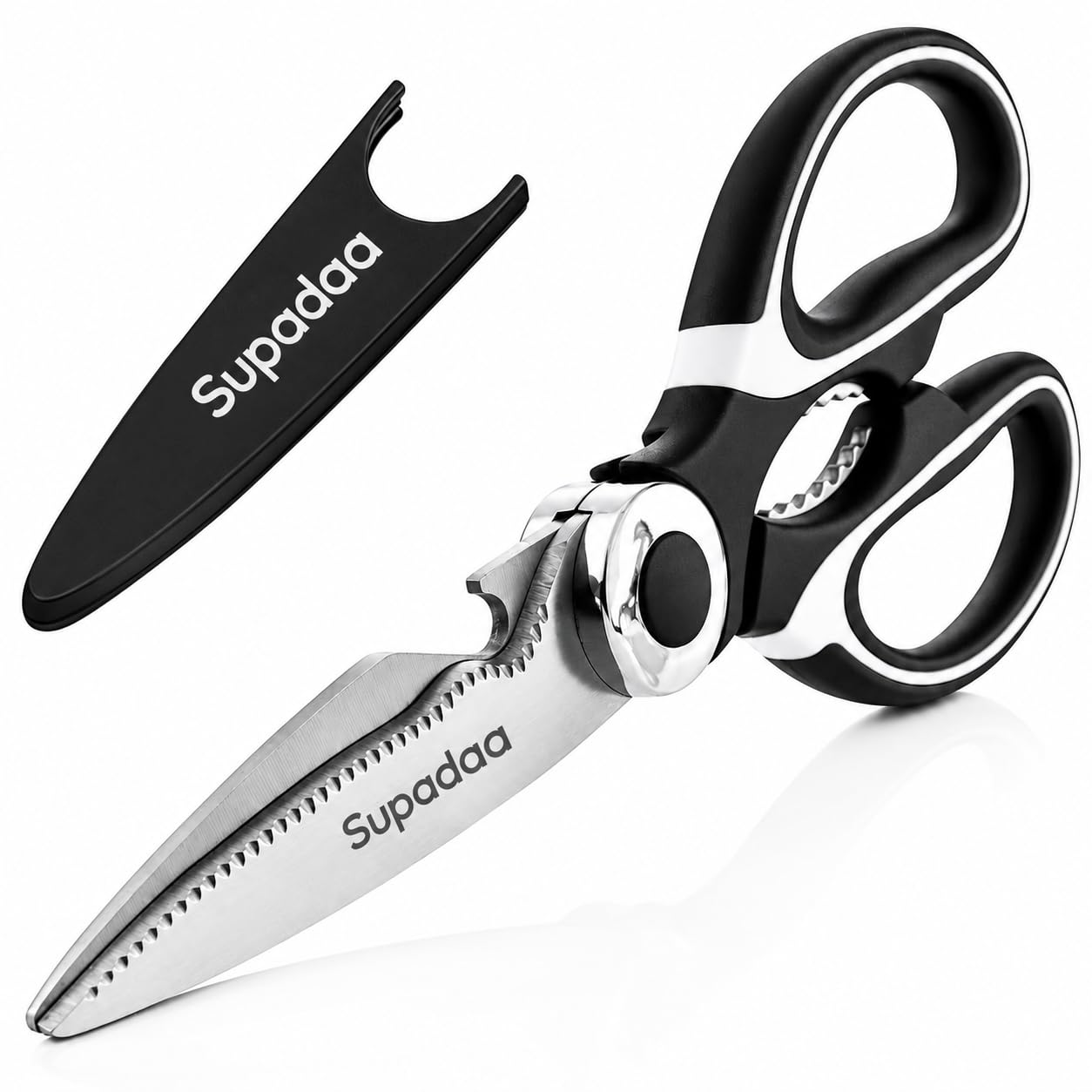 multipurpose Kitchen Scissors, Heavy Duty Stainless Steel Food Shears with Bottle Opener, Premium K...