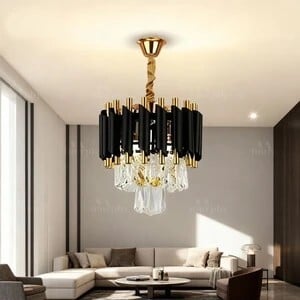 MURPHY Black Mamba Black & Gold Crystal Pendant Light