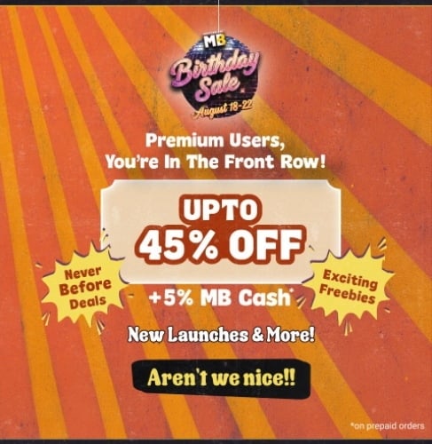 MuscleBlaze 14th Birthday Sale | Up to 45% Off + Freebies | New Launches + 5% MB Cash