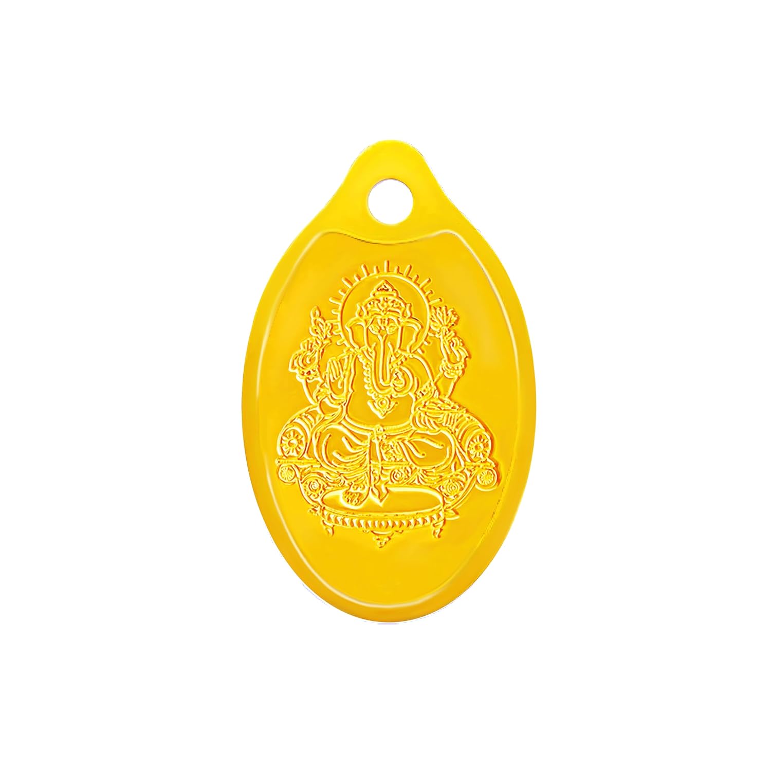 Muthoot PAPPACHAN Swarnavarsham 24K (999) Yellow Gold Oval Laxmi Pendant 2 Gram