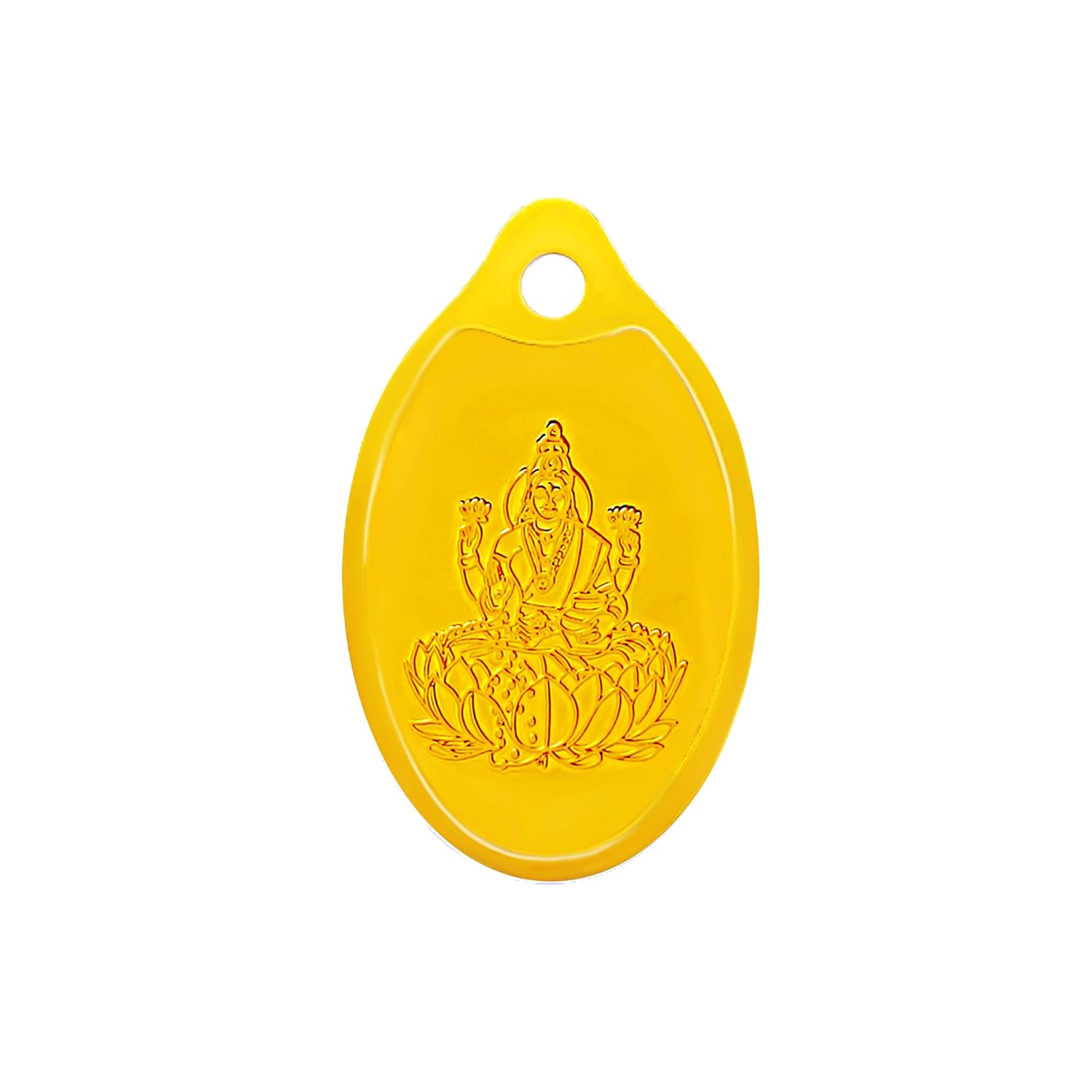 Muthoot PAPPACHAN Swarnavarsham 24K (999) Yellow Gold Oval Laxmi Pendant 5 Gram