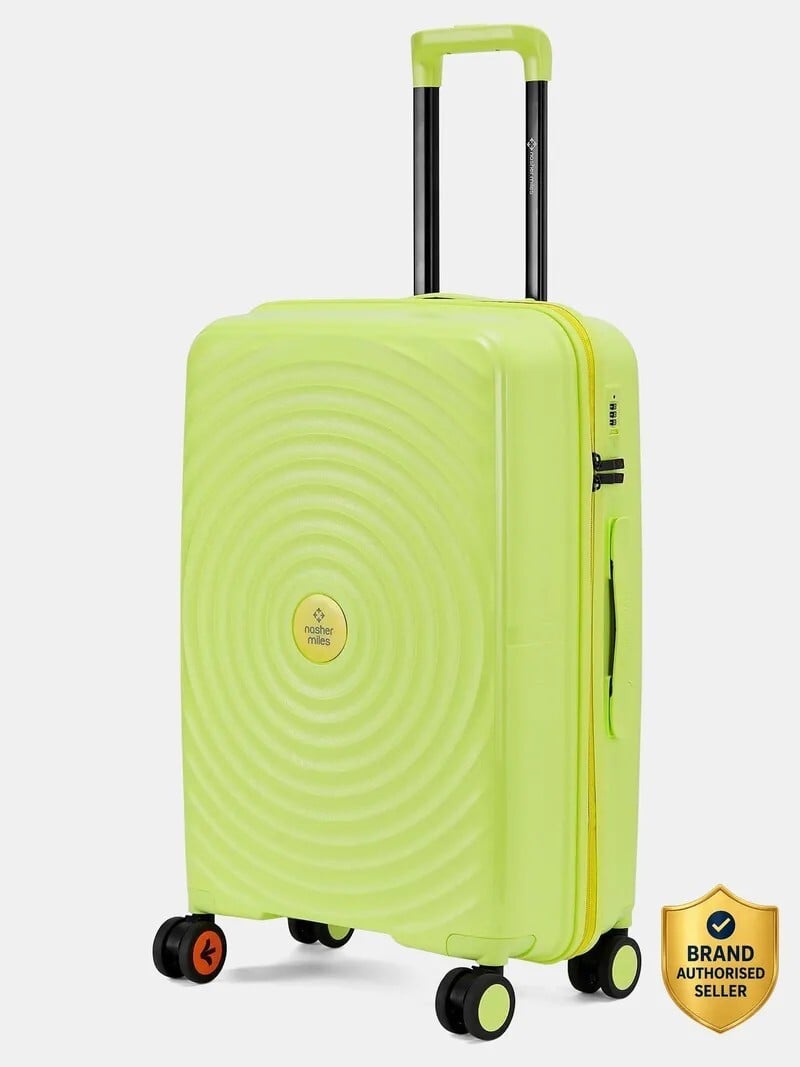 NASHER MILES Medium Check-in Suitcase (65 cm) 8 Wheels - Goa Polypropylene Hard-Sided 24 inch Spinner Trolley Bag for Tr