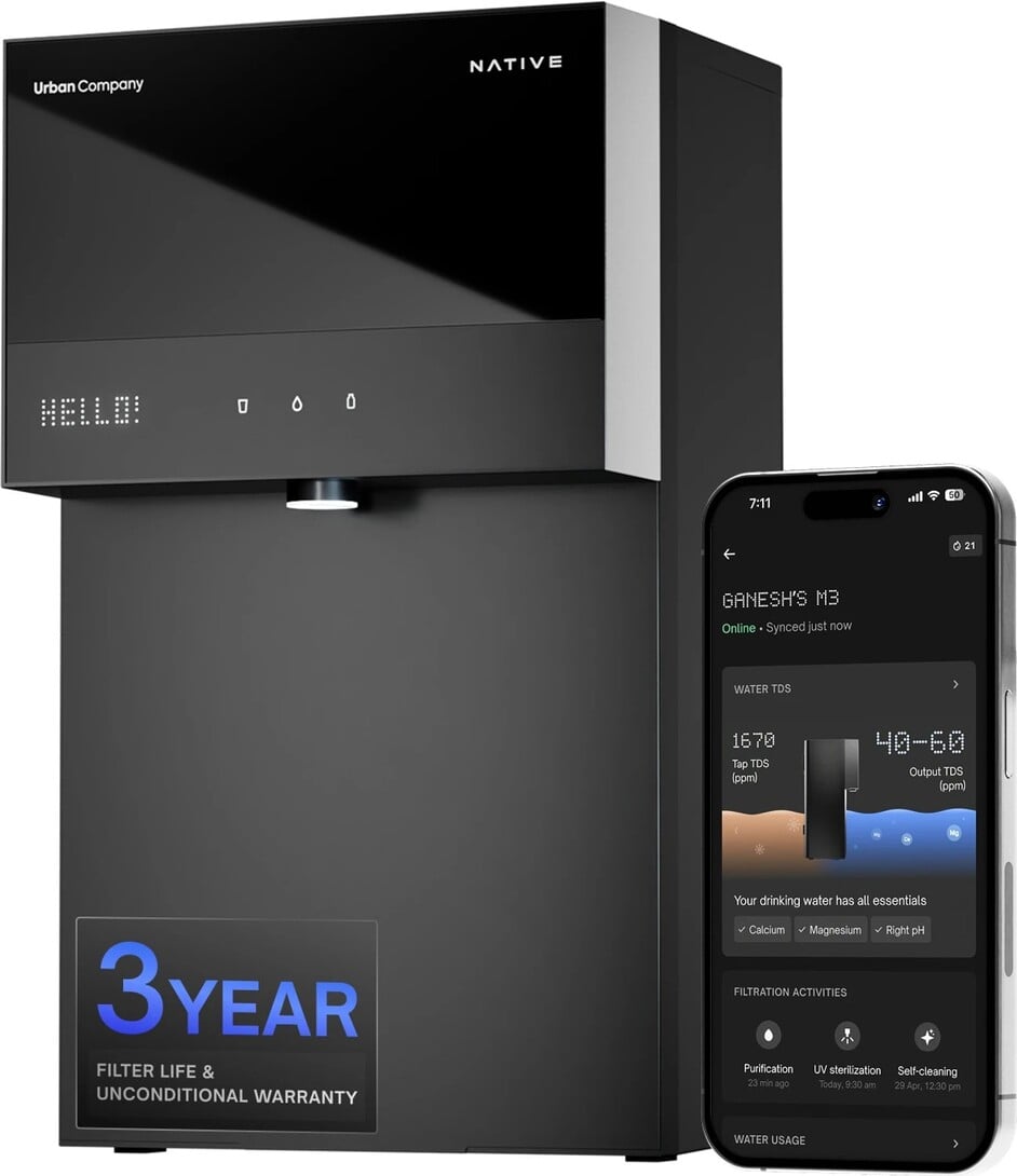 NATIVE By Urban Company M3 6 L RO + UV + Alkaline + Minerals Water Purifier
