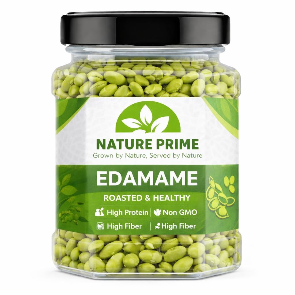 Nature Prime Edamame Seeds 400g | Roasted & Healthy Snack | High Protein, High Fiber | Non-GMO Soybeans | Premium Qualit