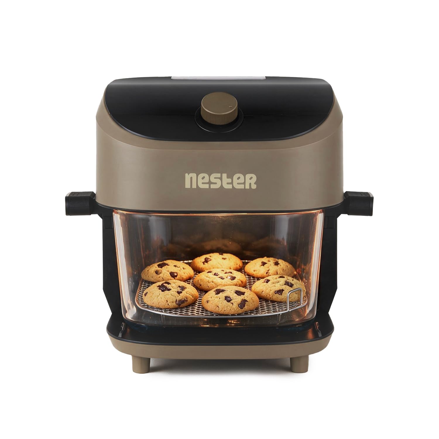 Nester Home Cook Glass Air Fryer 6.2 Ltr with 6mm Borosilicate Glass bowl and SteamLock Technology | 1600 W | 9 Smart P