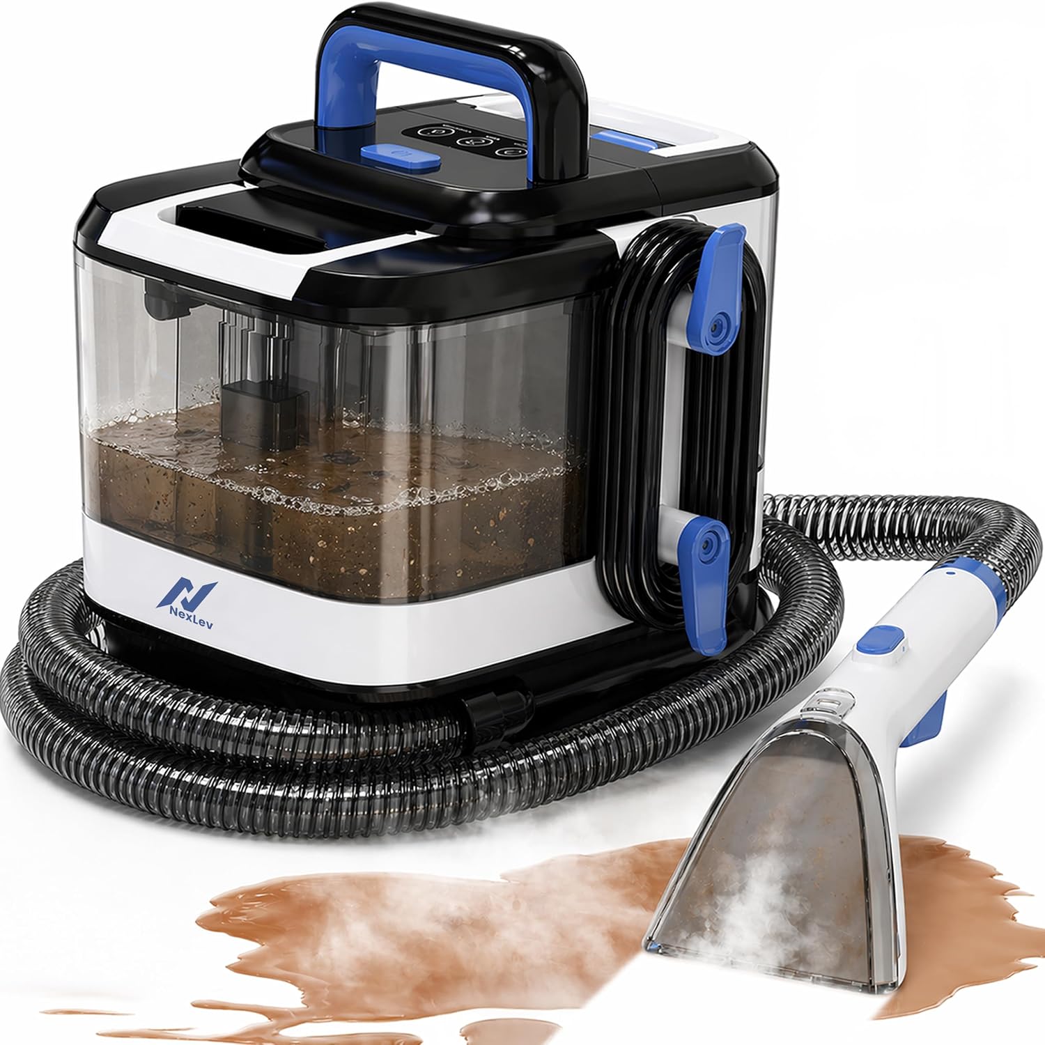Nexlev Multipurpose Spot Cleaner Machine, Carpet Upholstery Deep Cleaner | Hot Water and Steam function | Powerful Sucti
