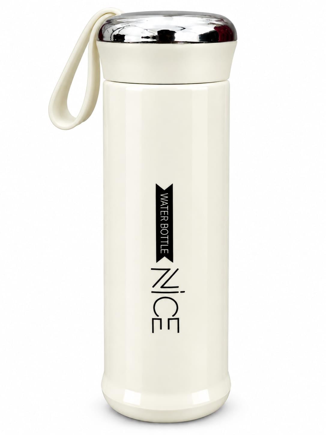 NICE Water Bottle with Glass Inner, 400 ml, Cream