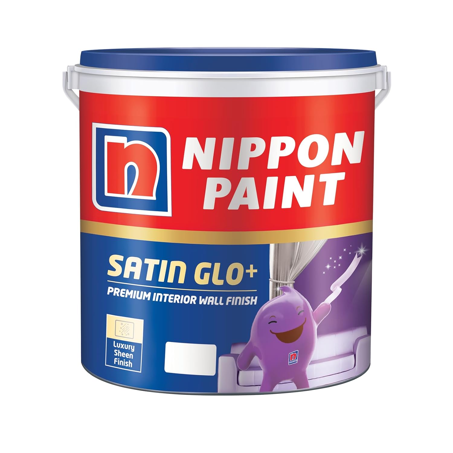 Nippon Paint Satin Glo+ Premium Interior Emulsion Paint(4L, White, Luxury Sheen)