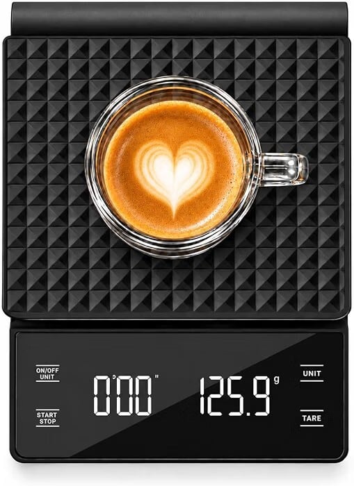 NKOVE JUNJULA Coffee Scale with Timer, 0.1g High Precision Espresso Scale 3kg