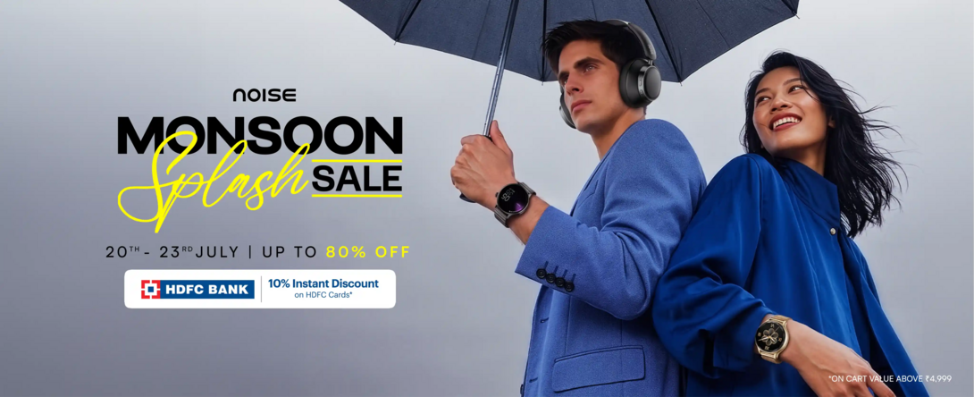 Noise Monsoon Sale - Upto 80% off + HDFC 10% instant discount