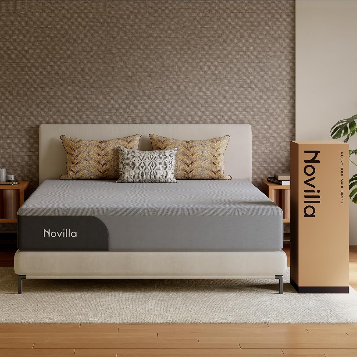 Novilla Mattress Gel Memory Foam King 8 Inch 7-Zone Ortho Cooling | Gel memory foam with 7-zone orthopedic support, brea