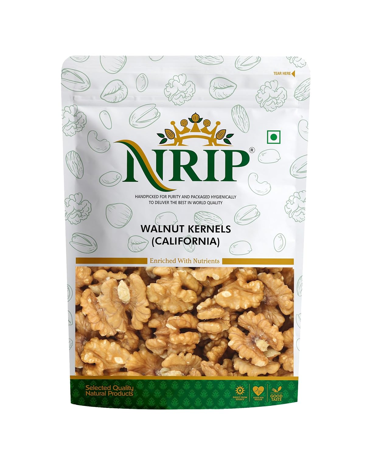 NRIP Premium Walnut Kernels California 200g (Pack of 1) | Walnuts without Shell | Akhrot Giri | Dry Fruits, Healthy Snac