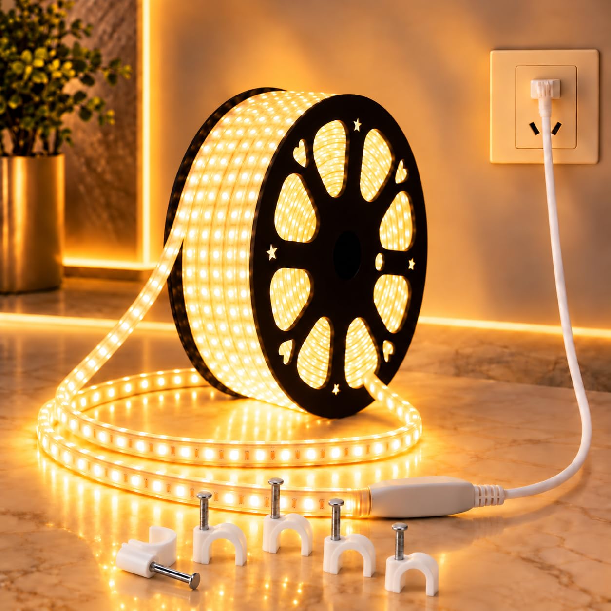 One94Store 5 Meter Warm White LED Rope Light for Decoration | Waterproof SMD LED Pipe Light for Ceiling, Home Décor, Diw