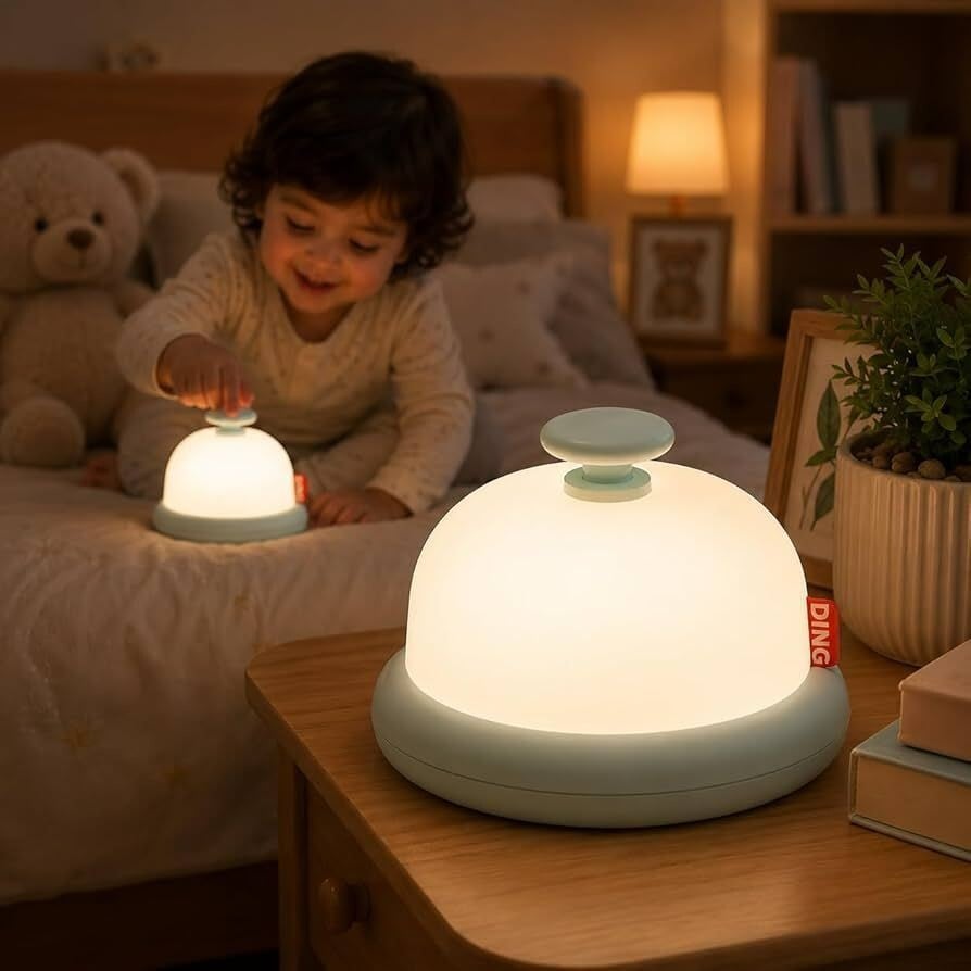 One94Store Push Button Bell Shape Silicone Toy with Soft Glow