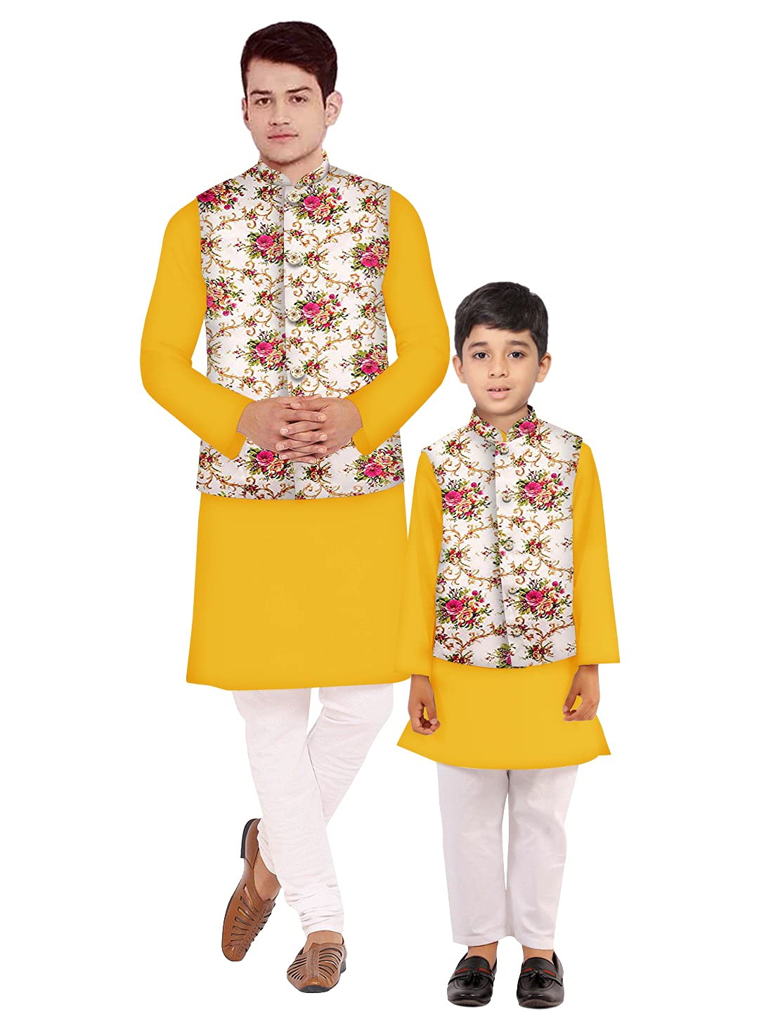 Os mens kurta pyjama with nerhu jacket combination of baap-beta & father and son's | 100% cotton kurta pyjama | Nerhu ja
