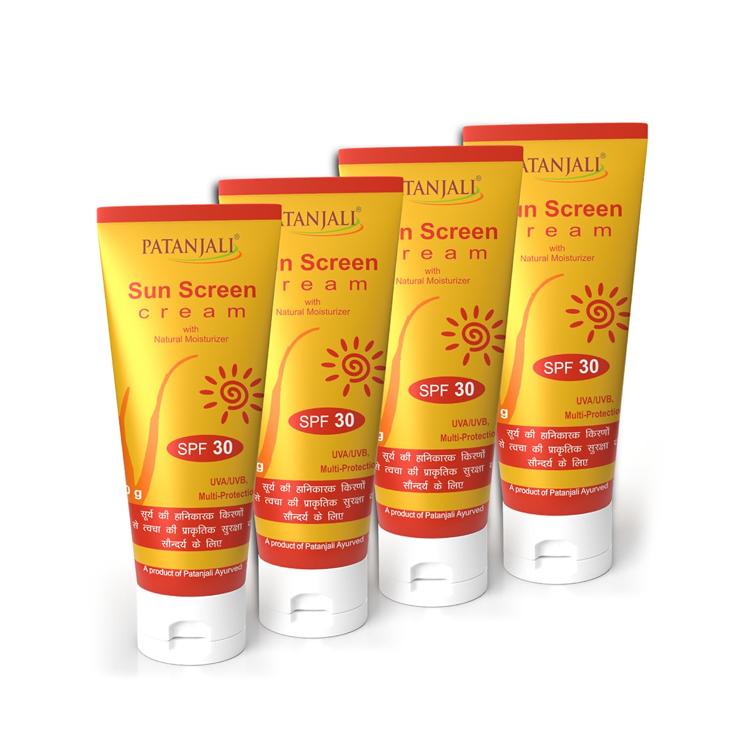 Patanjali Sunscreen Cream SPF 30 (50gx4) - Pack of 4 [Apply 5% coupon]