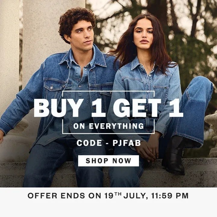 Pepejeans - Buy 1 Get 1 On Everything - Use code PJFAB (Buy 1, Get the 2nd for Rs. 1*)