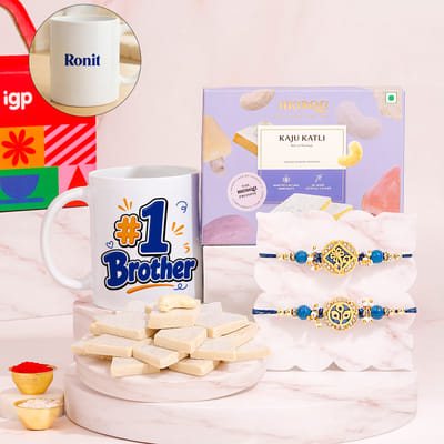 Personalized Pearl Floral Rakhi Set