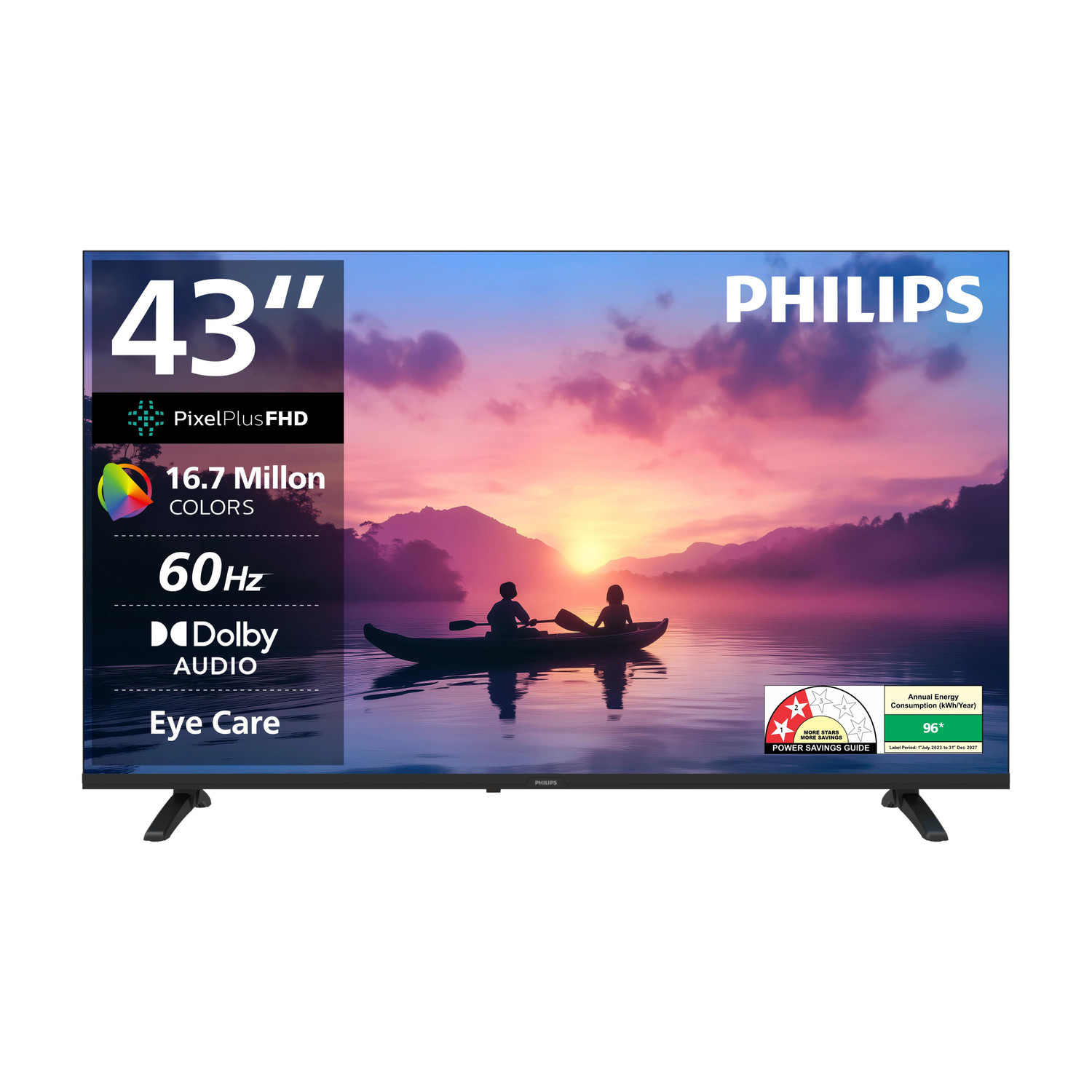 PHILIPS 108 cm (43 inch) Full HD Smart Google TV (43PFT6130/94) | Frameless LED TV with Voice Control, Dolby Audio, 24W