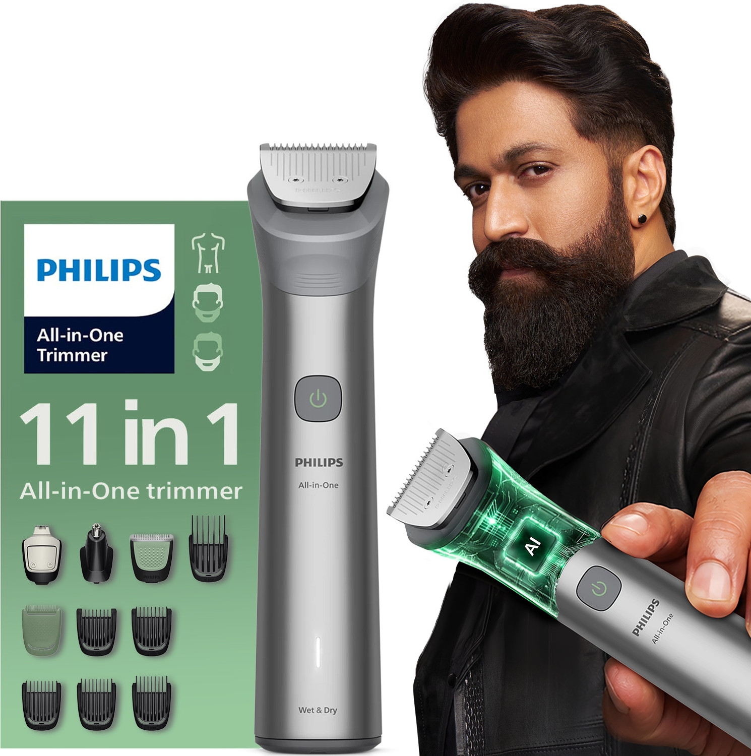 PHILIPS MG5932/15 Fully Waterproof Trimmer 120 min Runtime 7 Len