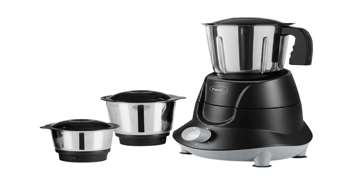 Pigeon InstaMix Mixer Grinder (500W, 3 Jars, Overload Protection, Black)