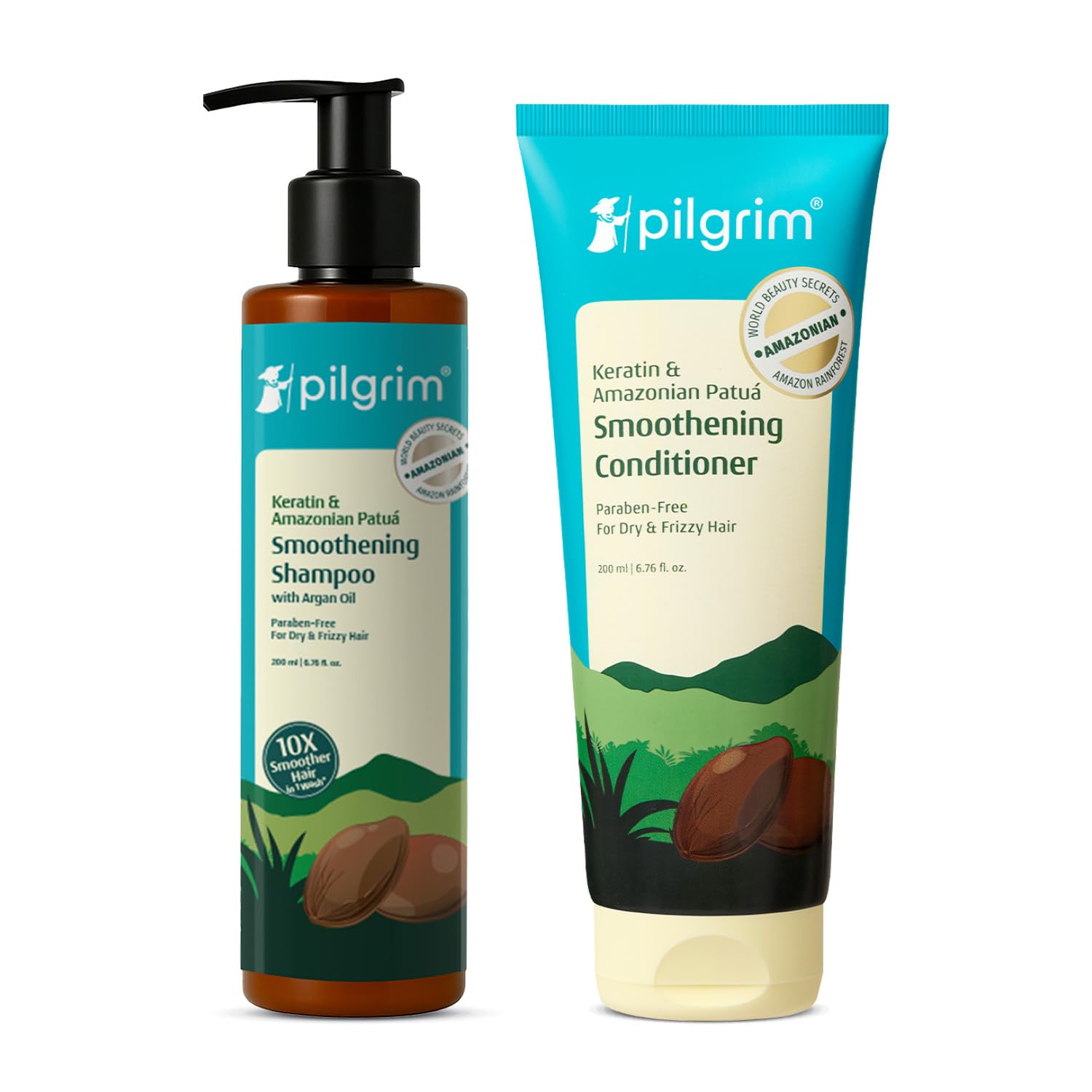 Pilgrim Advanced Patu&aacute; & Keratin Smoothing Shampoo And Conditioner, 2 Count