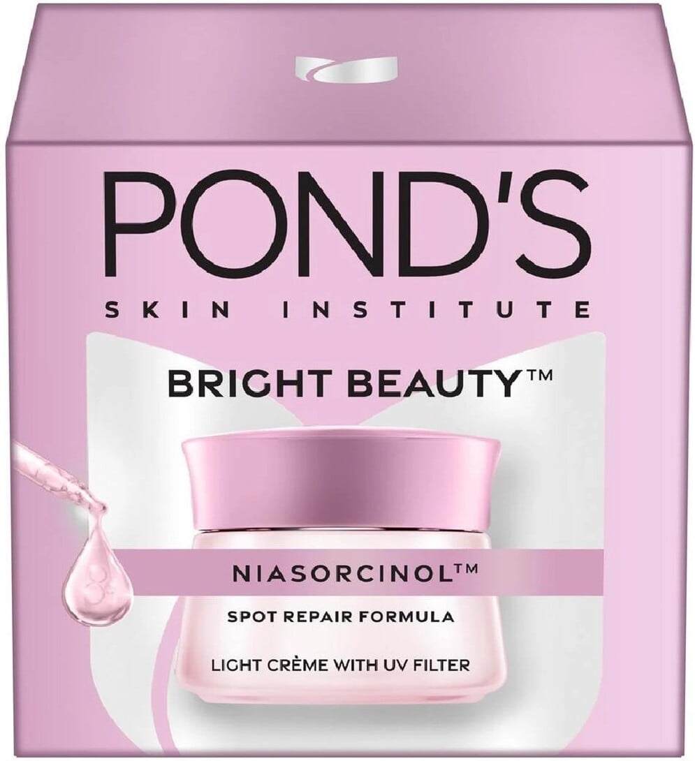 POND's Bright Beauty Light Cream with UV Filter, Niasorcinol, Fades Dark Spots, Brightens Skin (50 g)
