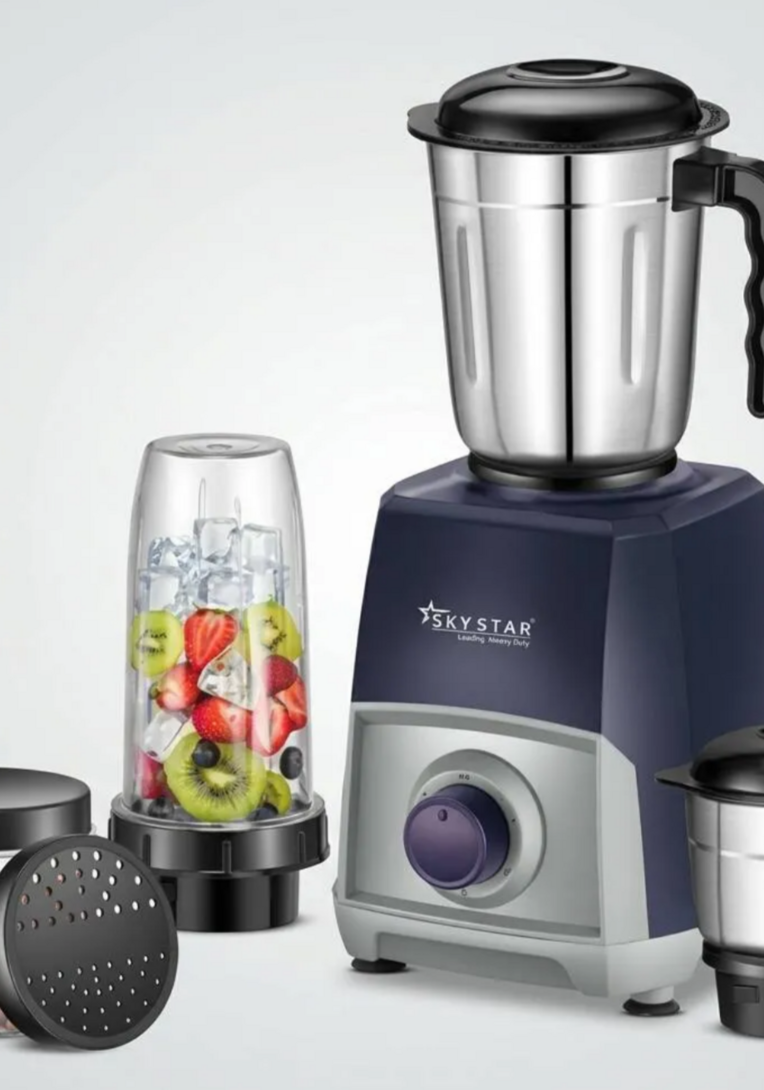 POP UPI - Skystar Powerful Navy Mixer with 4 Jar 750W Juicer Mixer Grinder