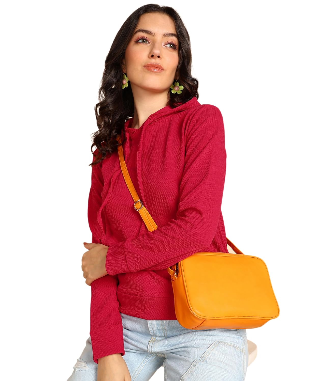 POPWINGS Casual Solid Hooded Pocket Sweatshirt for Women || Women Sweatshirts Casual Wear ||Latest Stylish Western Winte