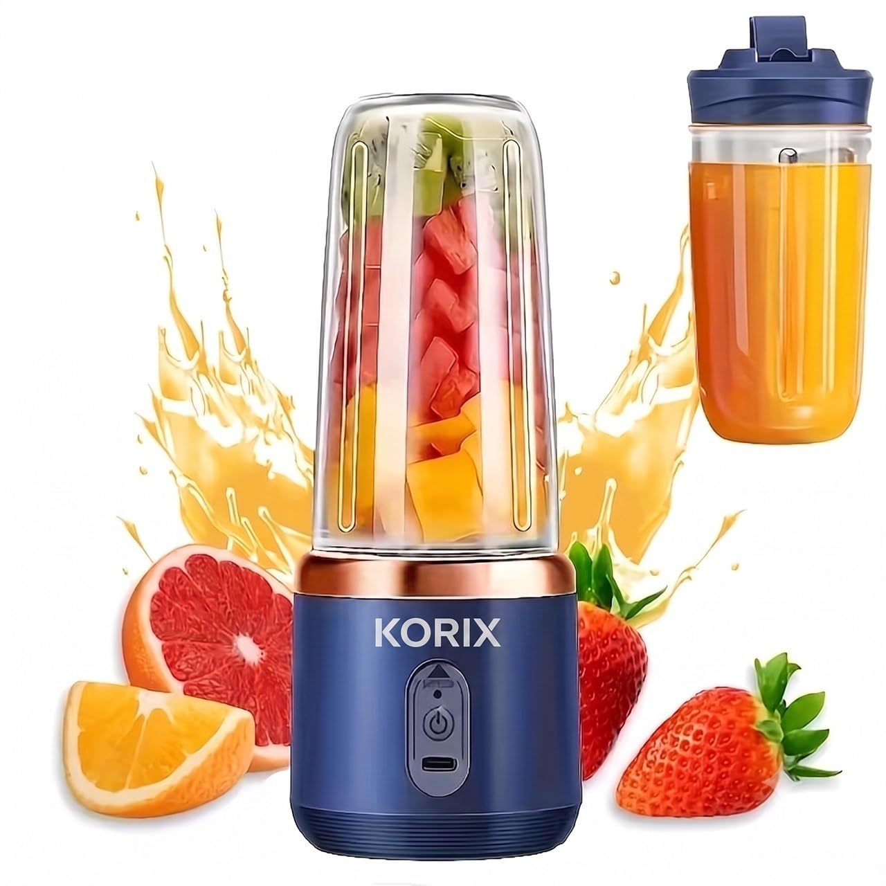 Portable Blender Electric Juicers Fruit Mixers USB Rechargeable Smoothie Mini Personal Juicer 6 Blades 3Gears With 1500