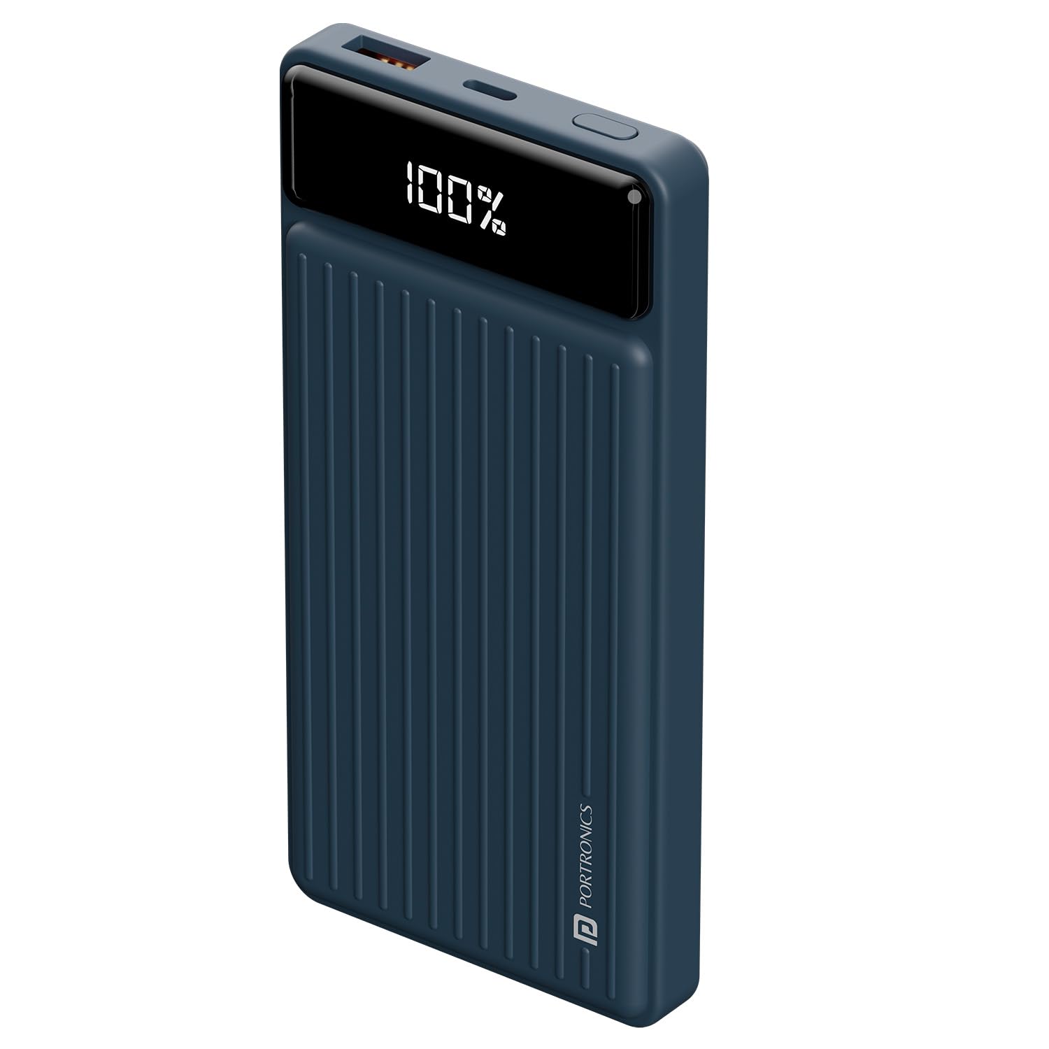 Portronics Luxcell B 10K 10000 mAh 22.5W Fast Charging Power Bank, Ultra Slim Power Bank with Mach USB-A Output(Dark Blu