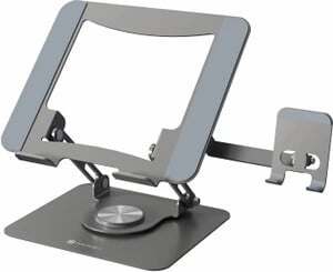 Portronics My Buddy K9 Pro 2-in-1 Metal Laptop Stand with Phone H