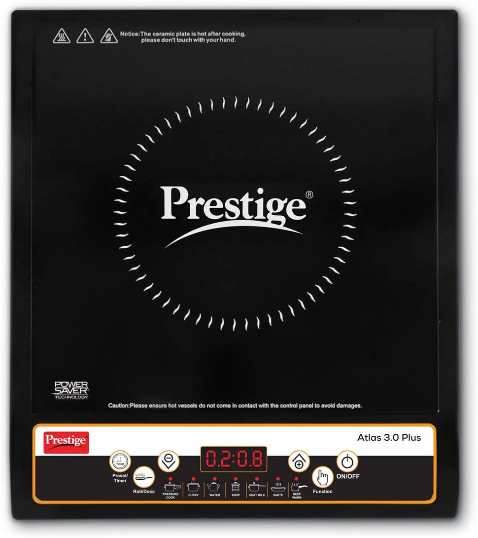 Prestige 1600 W Induction Cooktop Push Button (Black, Atlas 3.0 Plus)