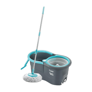 Prestige Alpha with 2 Microfiber heads 360 Degree Spinner Mop Set (Grey, Blue)