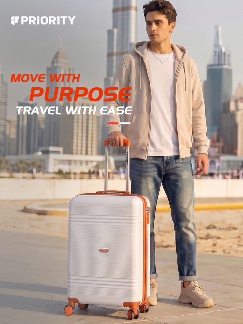 Priority Scratch-Resistant Polycarbonate Hard Shell Cabin Luggage (48.38 L)