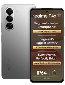 realme P4x 5G Smartphone Matte Silver 6GB RAM 128GB Storage