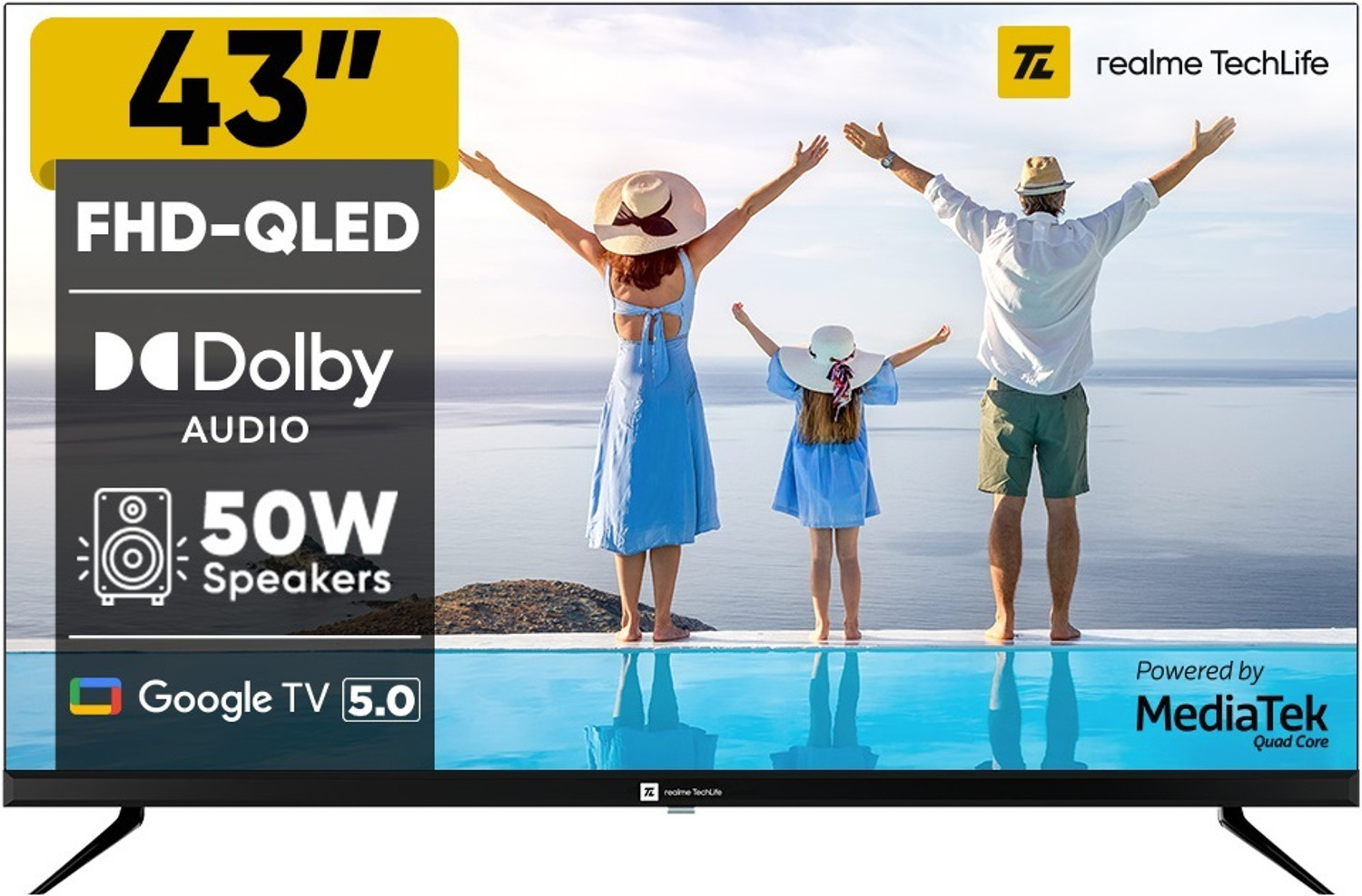 realme TechLife 109 cm (43 inch) QLED Full HD Smart Google TV 2026