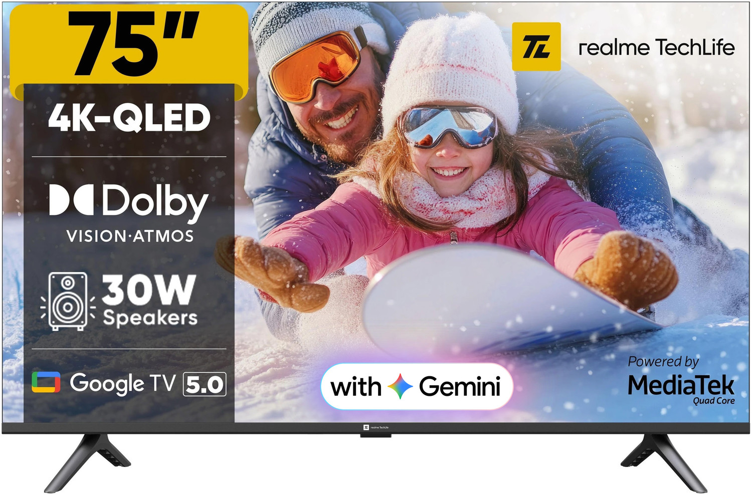 realme techlife (75 inch) QLED Ultra HD (4K) Smart Google TV