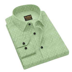 regular fit full sleeve men causual shirt green