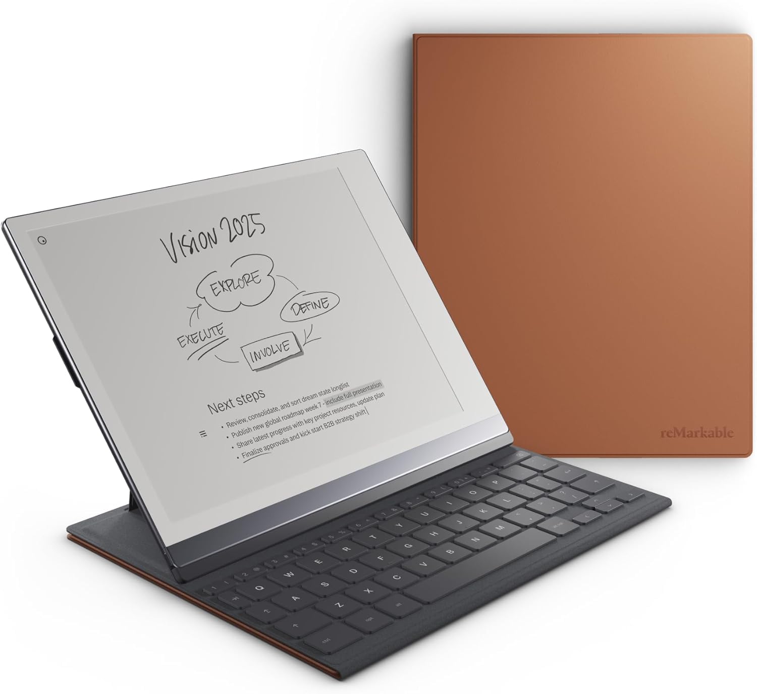 reMarkable 2 Type Folio - Brown | Keyboard for The rM 2 Paper Tablet | US English | Not Compatible with Paper Pro (Table