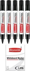 Reynolds HD WM Marker Ball Pen (Pack of 5, Ink Color - Black)