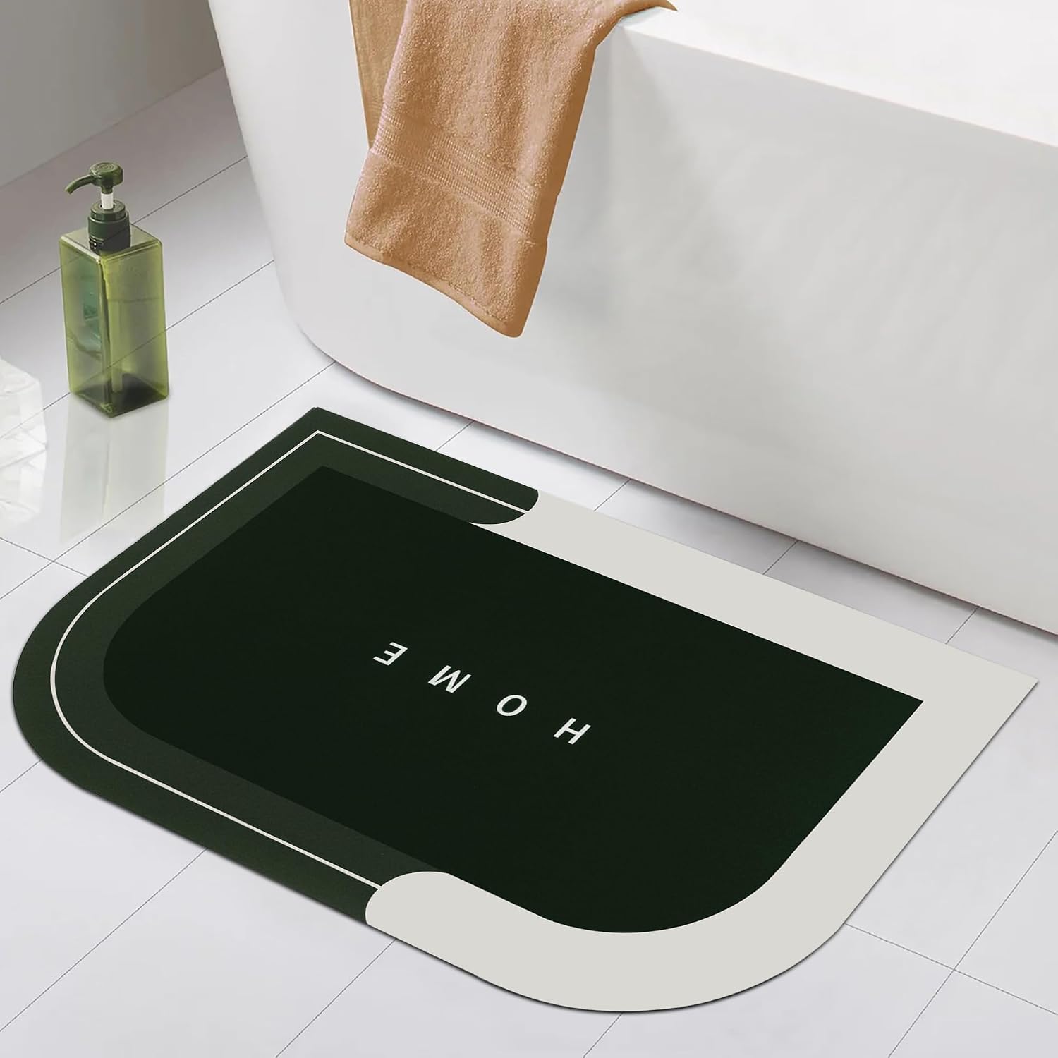 Rubber Bath Mat 4 MM, Anti-Skid Water Soaking Bathroom Rug Door,Floor mat, Soft Quick Dry Water Absorbent Mat for Home O