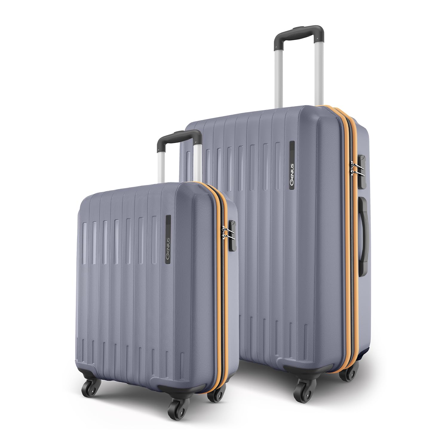Safari Genius Alley Set of 2 (Cabin + Medium) Trolley Bags Hard Case Polypropylene