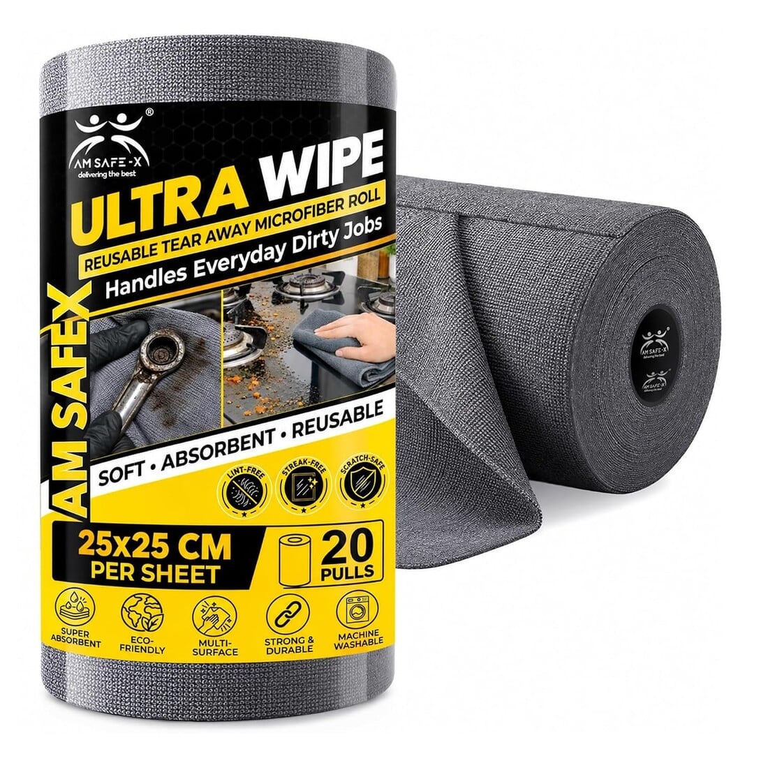 Safe-X Microfiber Cleaning Cloth Roll, 20Pcs, 4000 Times Washable - 10X Cheaper