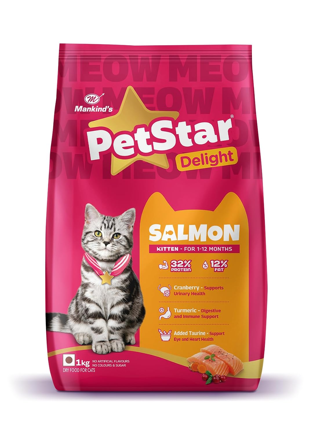 (Sample @ Rs. 99) Mankind PetStar Kitten Cat Food - Salmon Flavour (1 Kg)