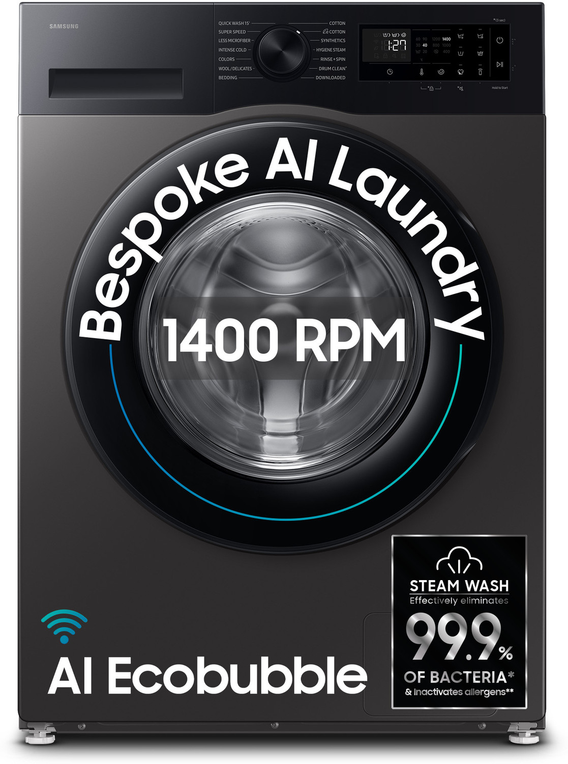 Samsung 12 kg 5 Star, AI Ecobubble, Super Speed, Wi-Fi, Hygiene S