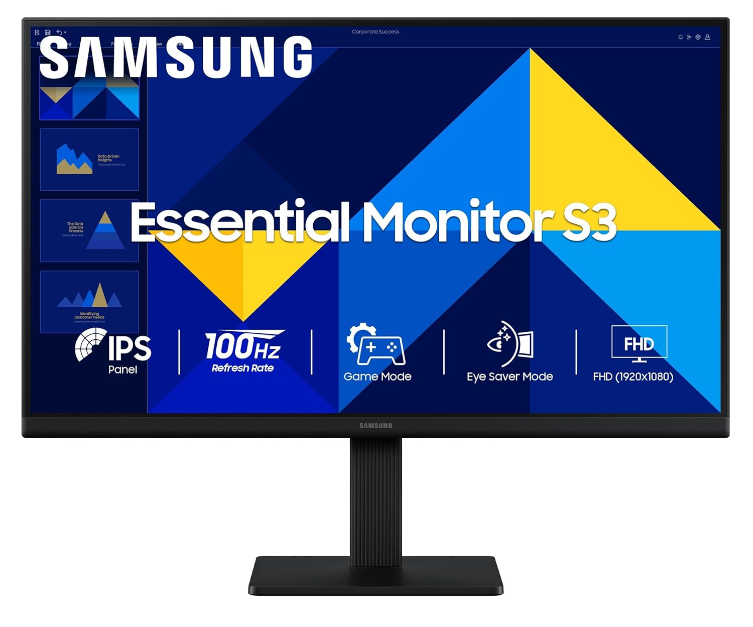 Samsung 22" (54.6 cm) S3 Flat Monitor|Super Slim Borderless Design