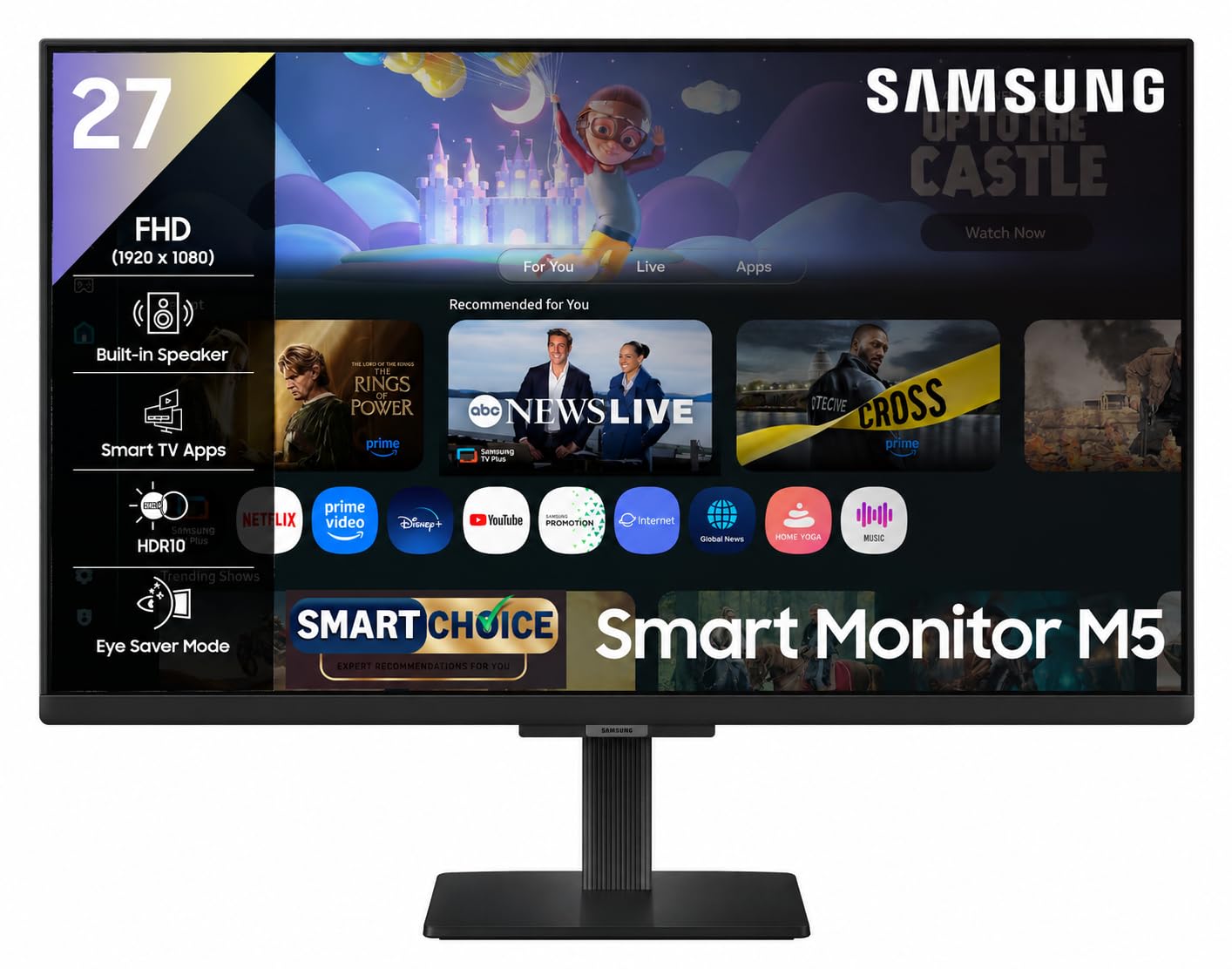 Samsung 27" M5 Smart Monitor with Smart TV Experience | LS27FM500EWXXL