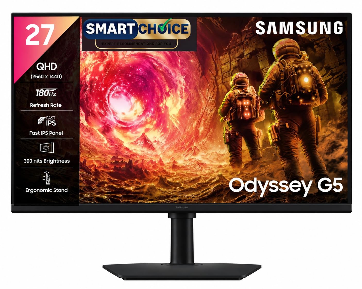 Samsung 27" Odyssey G5 Fast IPS Gaming Monitor (Smartchoice) | QHD 2560 x 1440